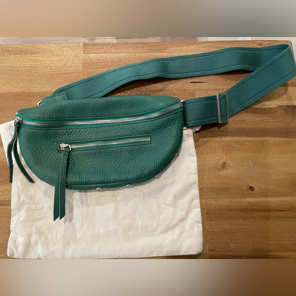 NWT Hammitt Charles Crossbody Belt Bag - Verdant Green/Silver
